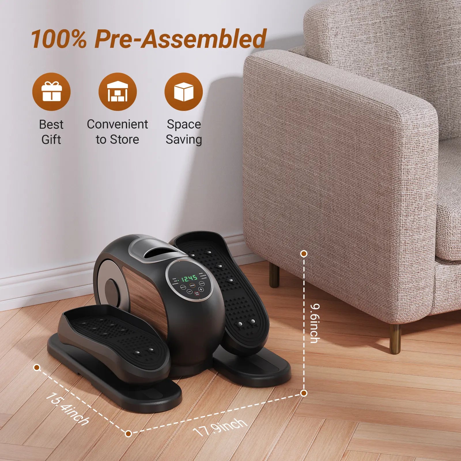 Under Desk Elliptical Machine with Remote Control