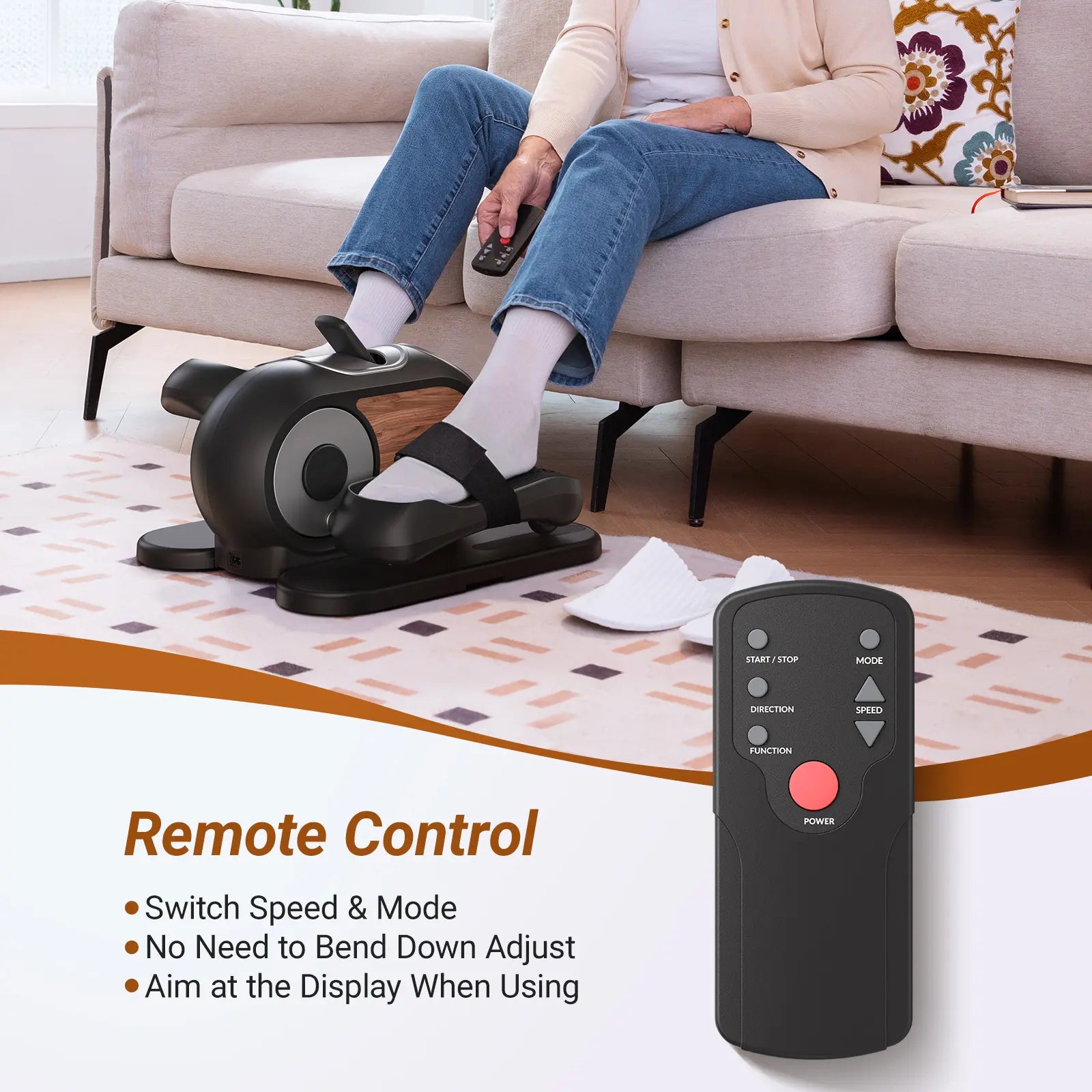 Under Desk Elliptical Machine with Remote Control